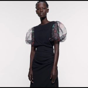 ZARA organza sleeve top